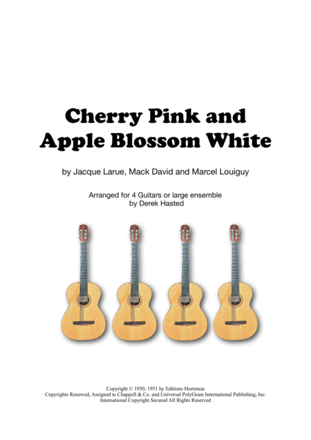 Free Sheet Music Cherry Pink And Apple Blossom White 4 Guitars Or Ensemble