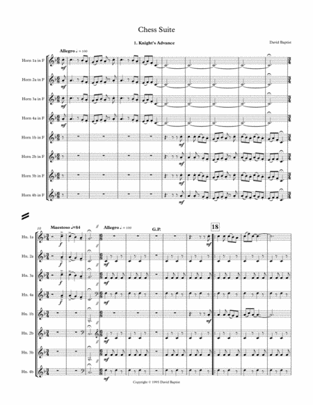 Chess Suite For Eight Horns Sheet Music