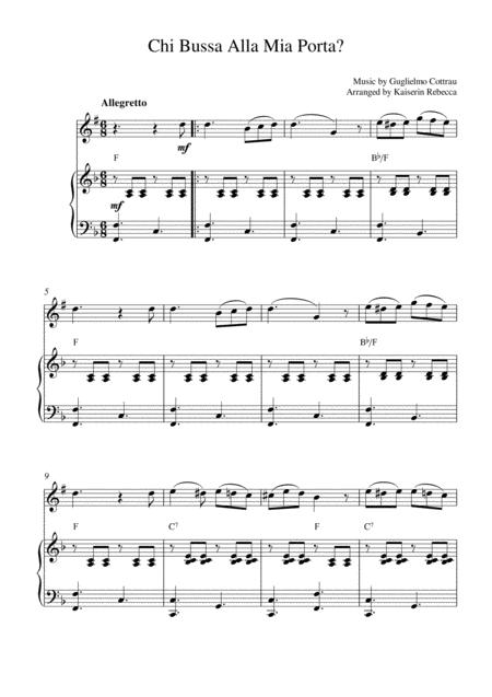 Chi Bussa Alla Mia Porta Soprano Sax Solo And Piano Accompaniment Sheet Music