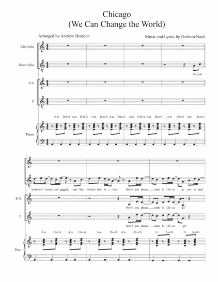 Chicago We Can Change The World Sheet Music