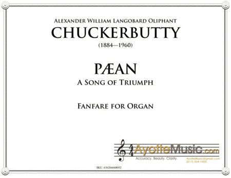 Free Sheet Music Chickerbutty Paean Fanfare For Organ