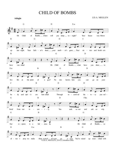 Free Sheet Music Child Of Bombs