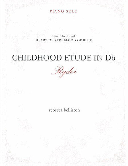 Childhood Etude In Db Ryder Piano Solo Sheet Music