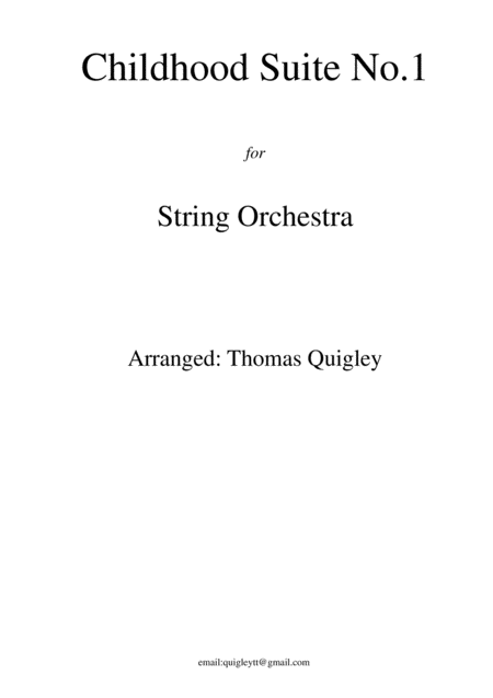 Childhood Suite No 1 For String Orchestra Sheet Music