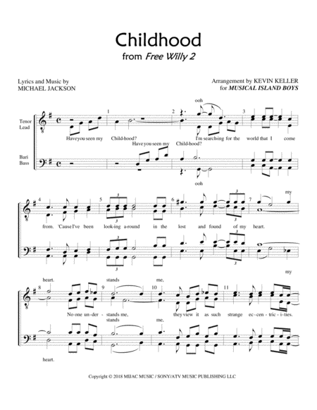 Free Sheet Music Childhood Theme From Free Willy 2