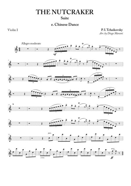 Chinese Dance From Nutcracker Suite For String Quartet Sheet Music