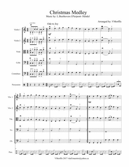 Free Sheet Music Chistmas Medley Strings Quintet