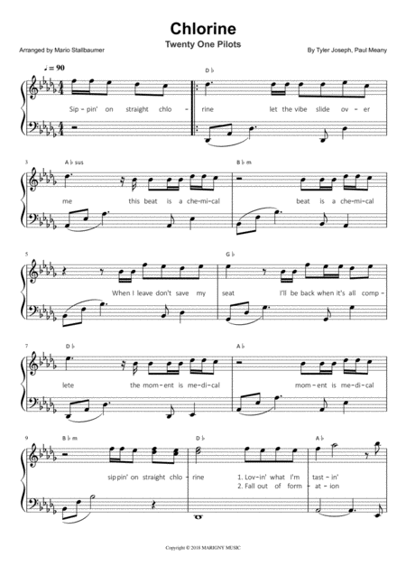 Free Sheet Music Chlorine