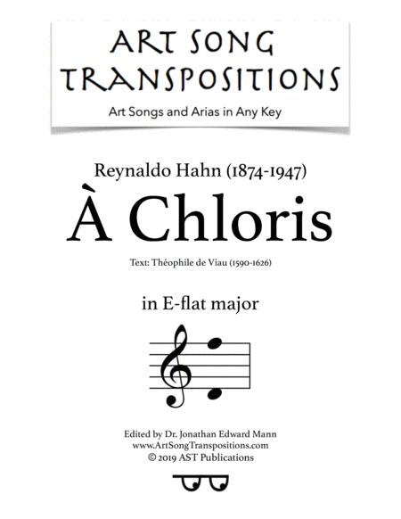 Chloris E Flat Major Sheet Music