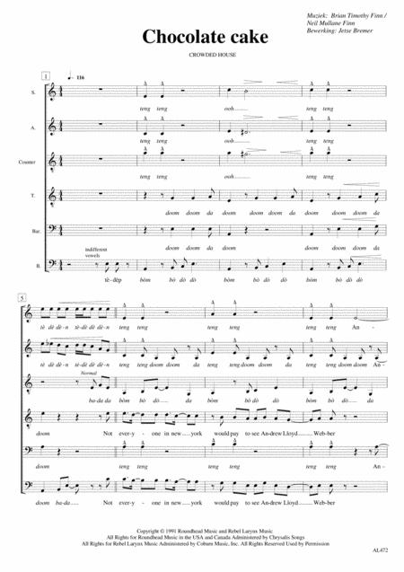 Chocolate Cake Saatbb Sheet Music