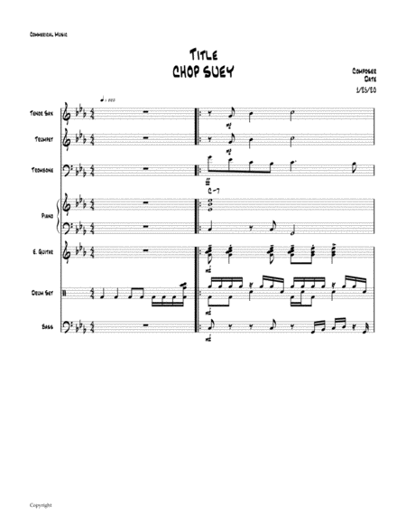 Free Sheet Music Chop Suey