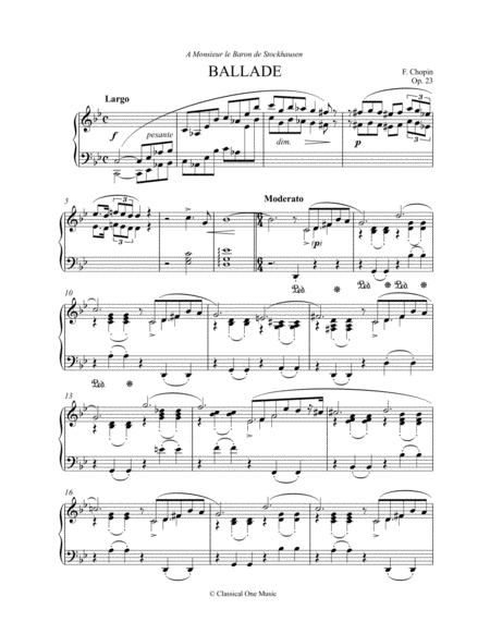 Chopin Ballade No 1 In G Minor Op 23 Piano Sheet Music