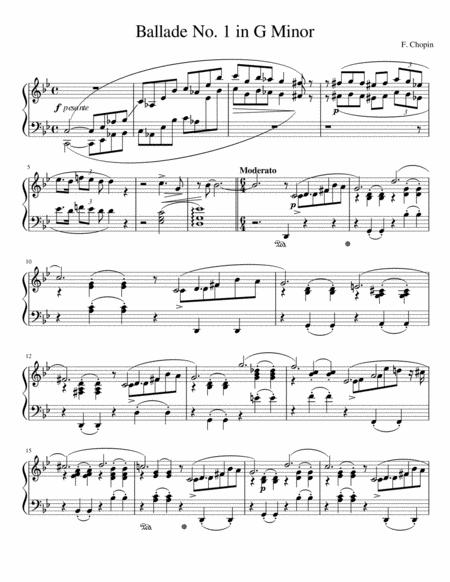 Free Sheet Music Chopin Ballade No 1 Op 23 In G Minor