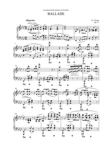 Free Sheet Music Chopin Ballade No 3 In A Flat Major Op 47 Piano