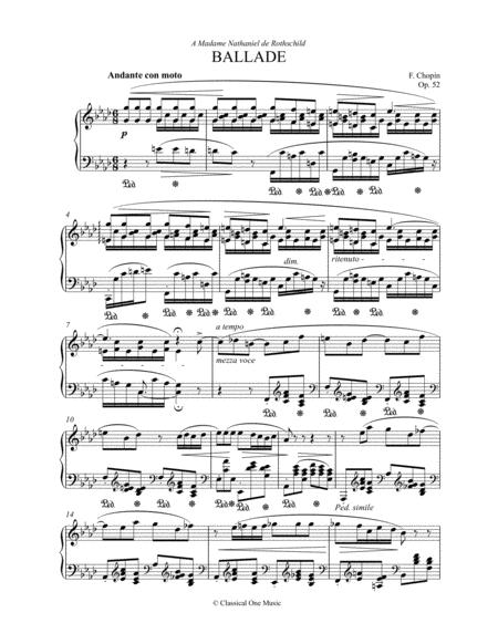 Chopin Ballade No 4 In F Minor Op 52 Piano Sheet Music