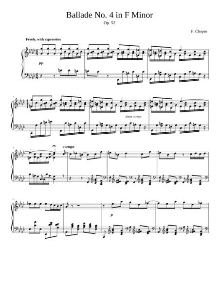 Chopin Ballade No 4 Op 52 In F Minor Sheet Music