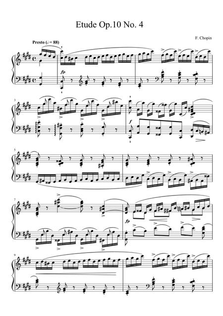 Chopin Etude Op 10 No 4 In C Minor Torrent Sheet Music