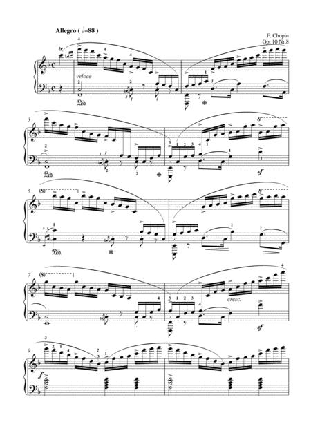 Free Sheet Music Chopin Etude Op 10 No 8