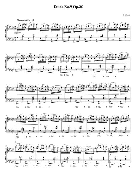 Chopin Etude Op 25 No 9 In Gb Major Butterfly Sheet Music