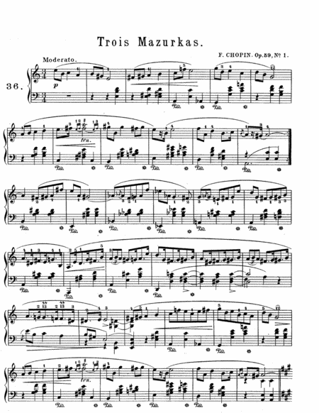 Free Sheet Music Chopin Mazurka In A Minor Op 59 No 1