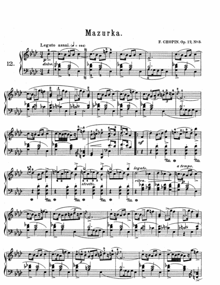 Free Sheet Music Chopin Mazurka In Ab Major Op 17 No 3