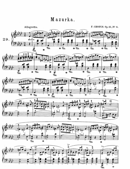 Free Sheet Music Chopin Mazurka In Ab Major Op 41 No 4