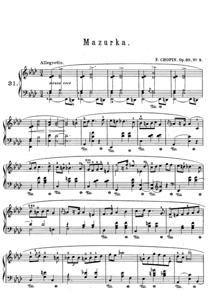 Free Sheet Music Chopin Mazurka In Ab Major Op 50 No 2