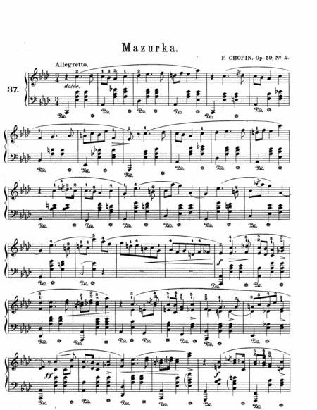 Chopin Mazurka In Ab Major Op 59 No 2 Sheet Music