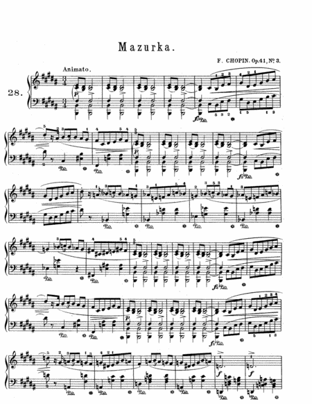 Chopin Mazurka In B Major Op 41 No 3 Sheet Music