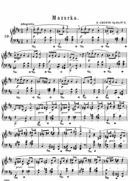 Chopin Mazurka In B Minor Op 30 No 2 Sheet Music