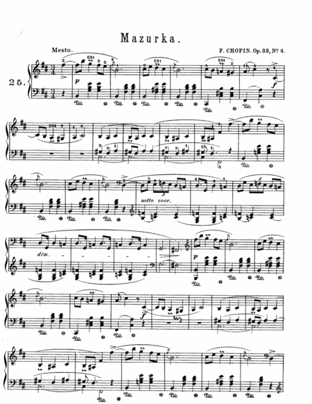 Chopin Mazurka In B Minor Op 33 No 4 Sheet Music