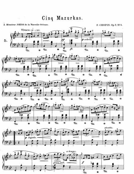 Free Sheet Music Chopin Mazurka In Bb Major Op 7 No 1