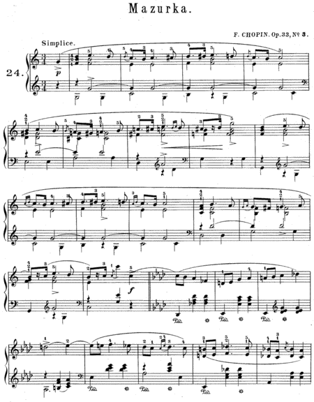 Free Sheet Music Chopin Mazurka In C Major Op 33 No 3