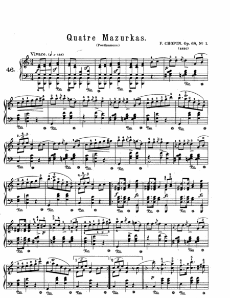 Free Sheet Music Chopin Mazurka In C Major Op 68 No 1