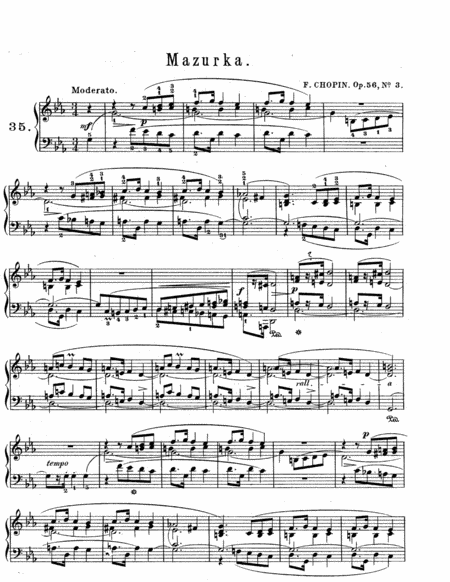 Free Sheet Music Chopin Mazurka In C Minor Op 56 No 3