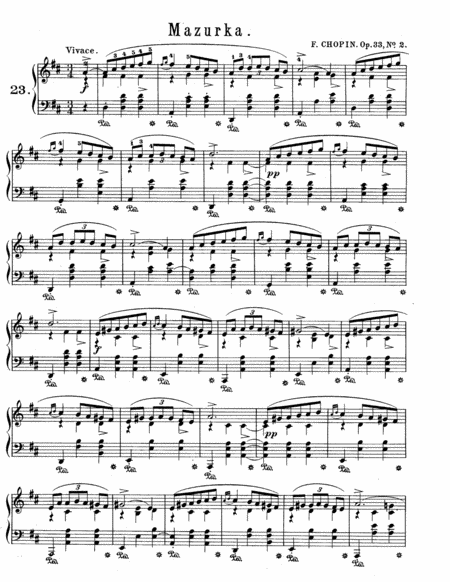 Free Sheet Music Chopin Mazurka In D Major Op 33 No 2