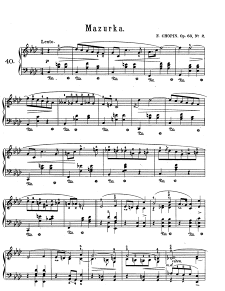 Free Sheet Music Chopin Mazurka In F Minor Op 63 No 2