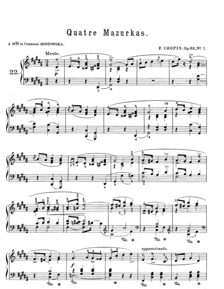 Chopin Mazurka In G Minor Op 33 No 1 Sheet Music