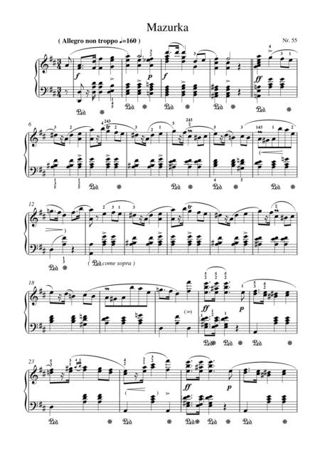 Chopin Mazurka O O No 55 For Piano Solo Sheet Music