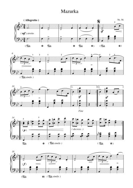 Chopin Mazurka O O No 56 For Piano Solo Sheet Music