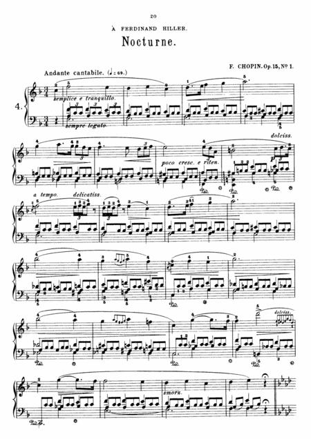 Chopin Nocturne Op 15 No 1 To No 3 Full Original Complete Version Sheet Music