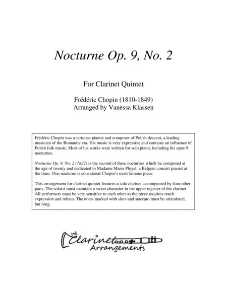 Free Sheet Music Chopin Nocturne Op 9 No 2 For Clarinet Quintet