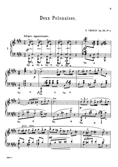 Free Sheet Music Chopin Polonaise In C Minor Op 26 No 1 Original Version