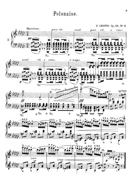 Free Sheet Music Chopin Polonaise In E Minor Op 26 No 2 Original Version