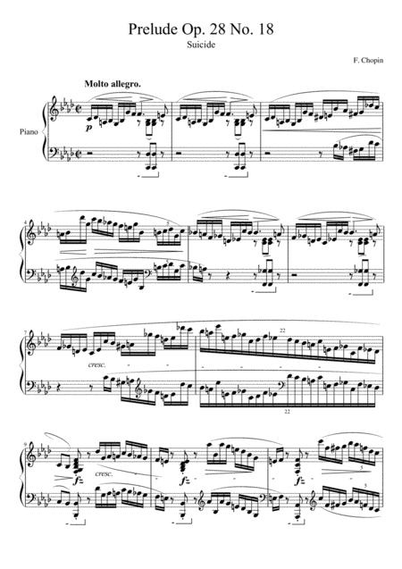 Free Sheet Music Chopin Prelude Op 28 No 18 In F Minor Suicide