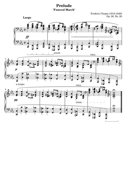 Chopin Prelude Op 28 No 20 In C Minor Complete Version Sheet Music