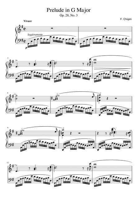 Free Sheet Music Chopin Prelude Op 28 No 3 In G Major
