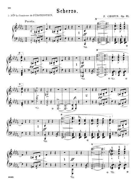Free Sheet Music Chopin Scherzo Op31 No2 In Bb Minor Original Complete Version