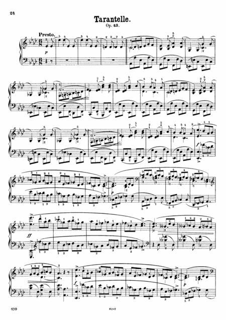 Chopin Tarantella Op 43 In Ab Major Complete Version Sheet Music