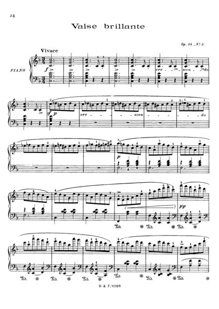 Chopin Valse Brillante In F Major Op 34 No 3 Original Version Sheet Music